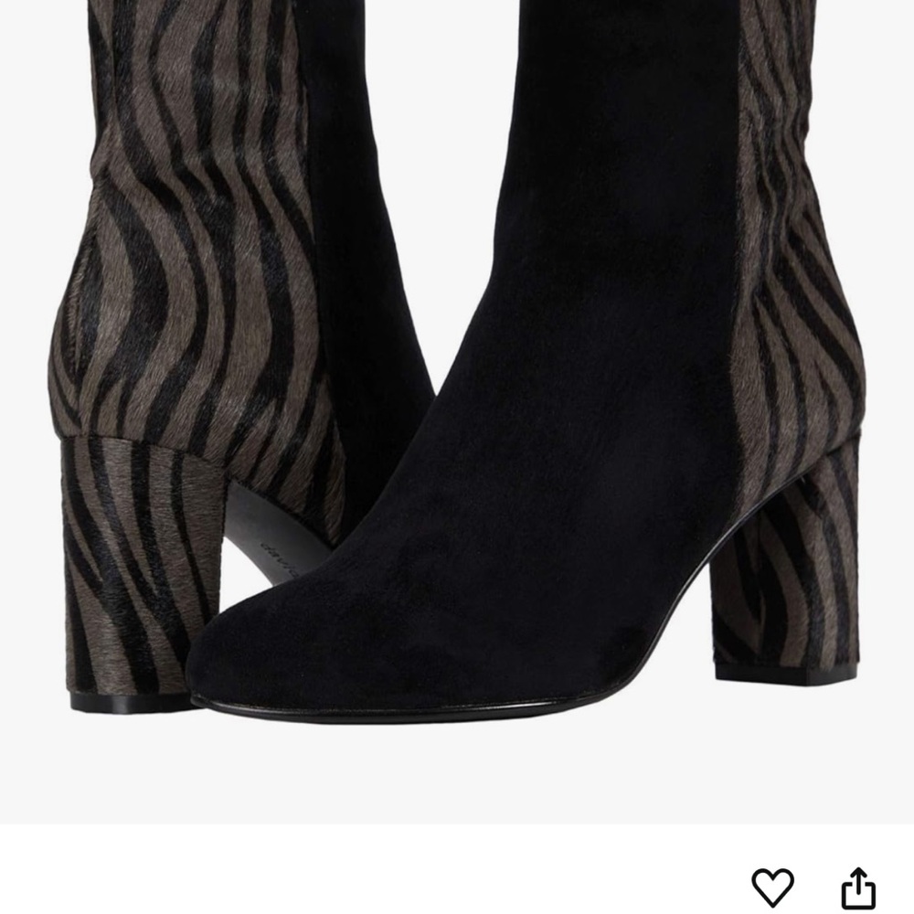 David Tate Black and Brown Zebra Ankle Booties